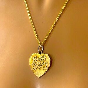 Vintage Happy Birthday Necklace